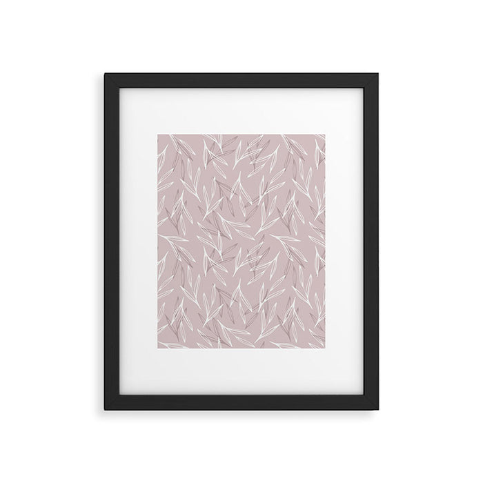 Hand drawn Leaves - Blush Pink Framed Art Print Gallery Image 1
