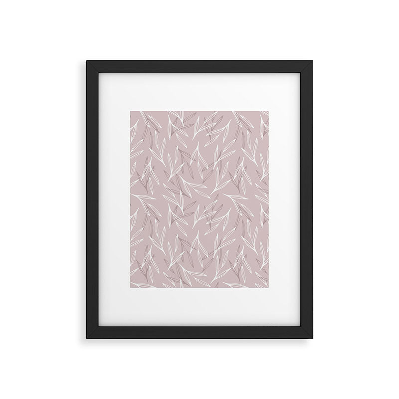 Hand drawn Leaves - Blush Pink Framed Art Print Gallery Image 6