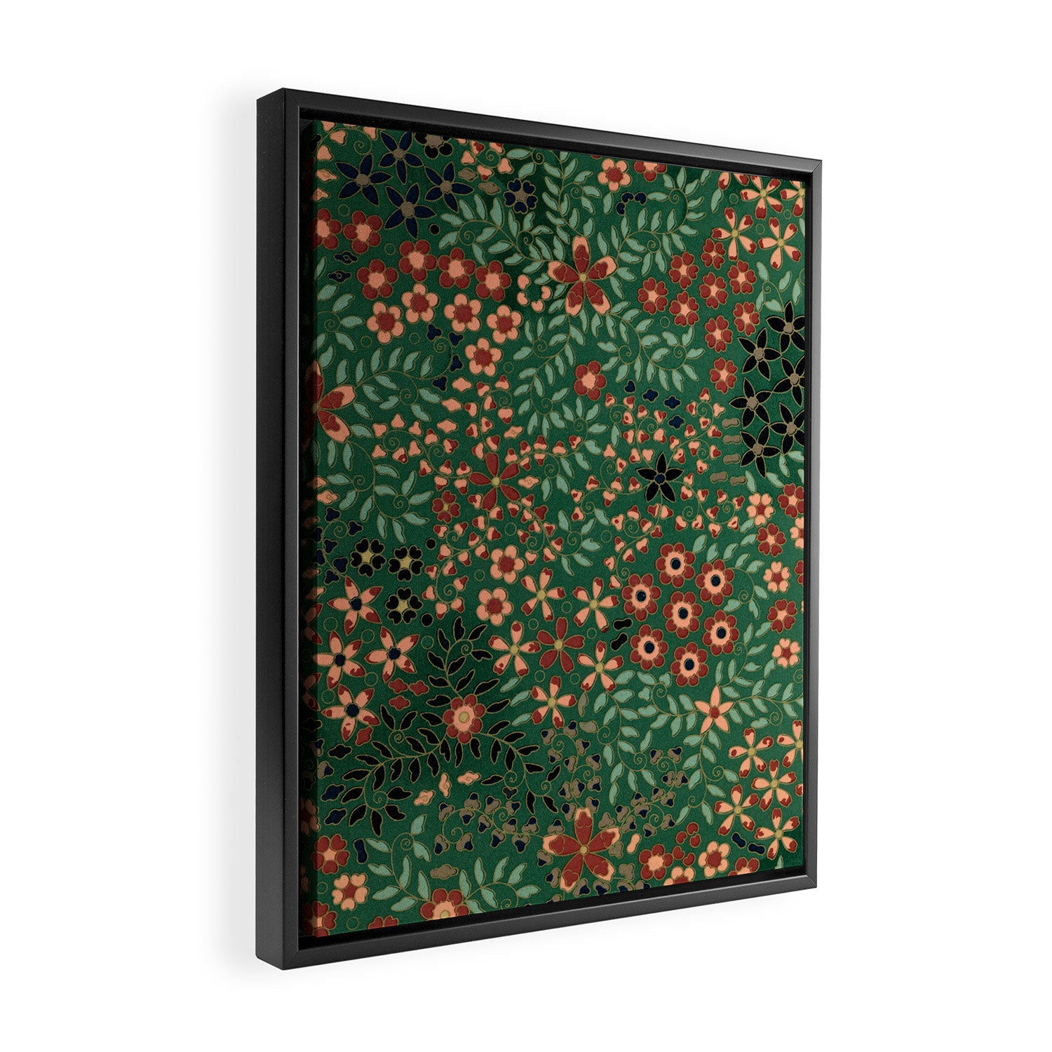 Japanese floral print pattern Framed Canvas Print Gallery Image 2
