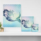 Watercolor Mermaid Canvas Print Gallery Image 3