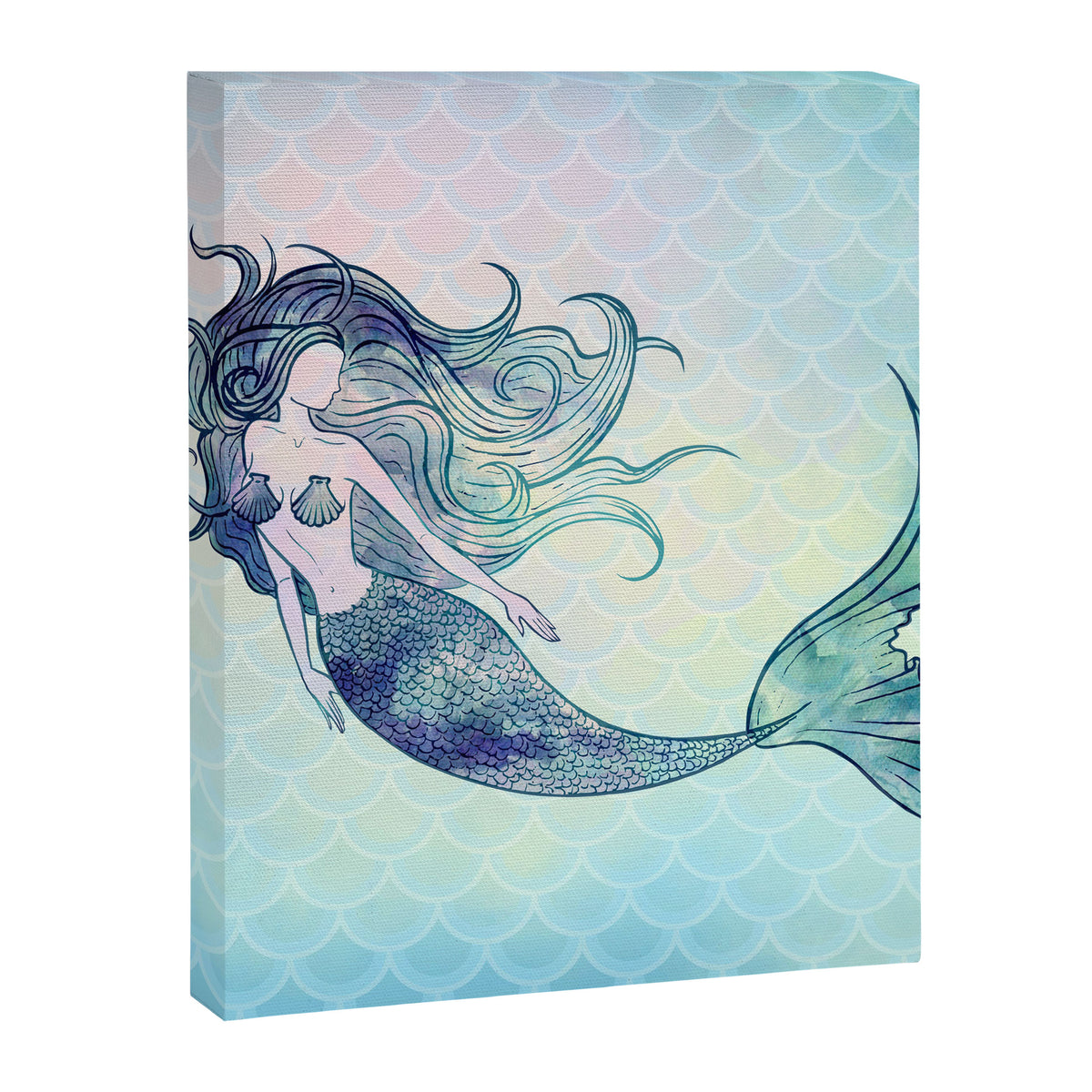 Watercolor Mermaid Canvas Print Gallery Image 8