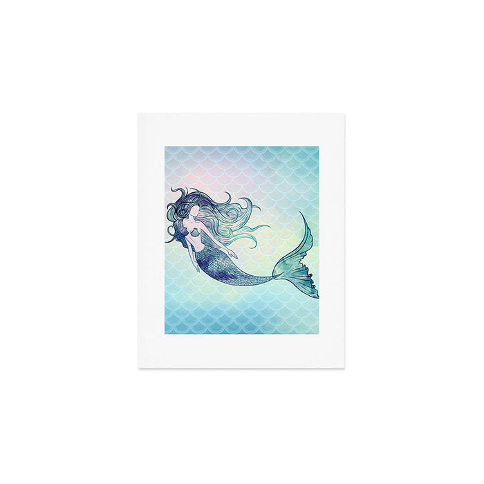 Watercolor Mermaid Art Print Gallery Image 1