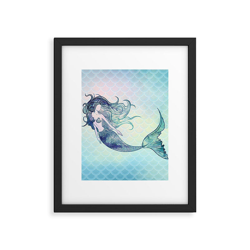 Watercolor Mermaid Framed Art Print