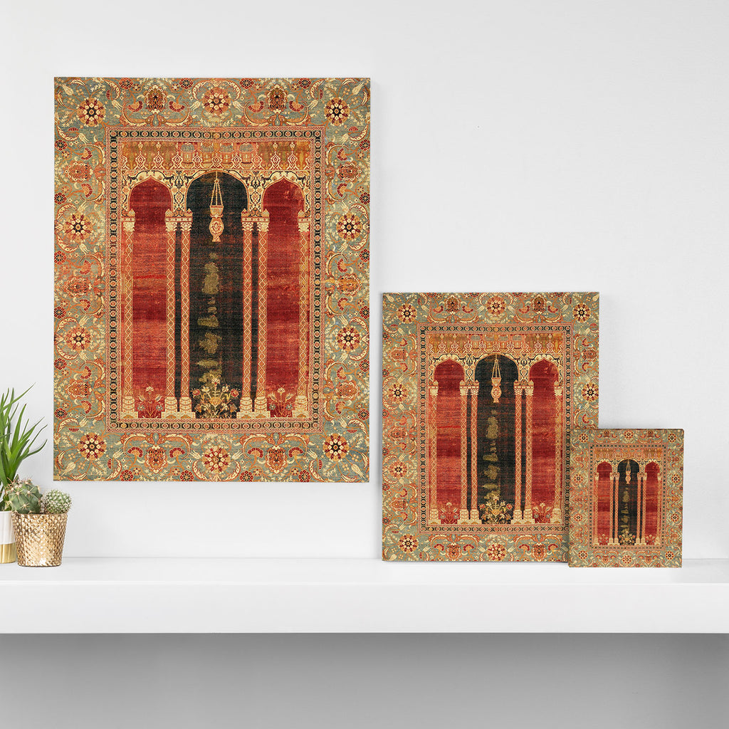 16th Century Carpet with Triple-Arch Design Turkish Print Canvas Print Gallery Image 3