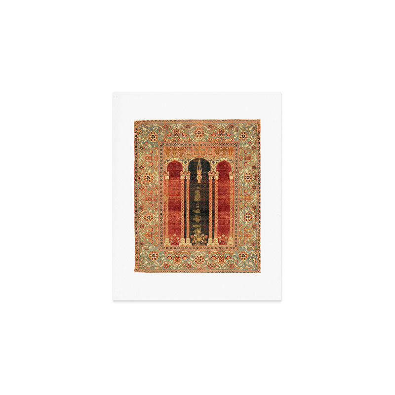 16th Century Carpet with Triple-Arch Design Turkish Print Art Print Gallery Image 1