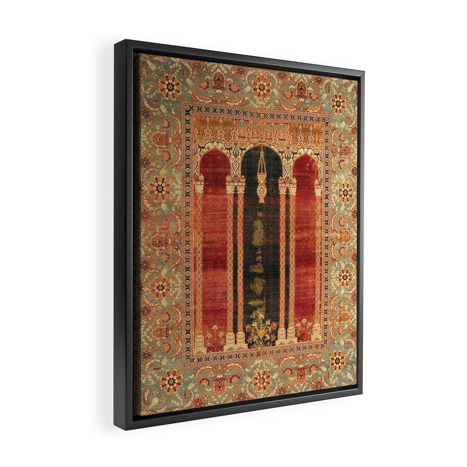 16th Century Carpet with Triple-Arch Design Turkish Print Framed Canvas Print Gallery Image 2
