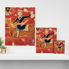 17th Century Isfahan Persian Animal Rug Print Canvas Print Gallery Image 3