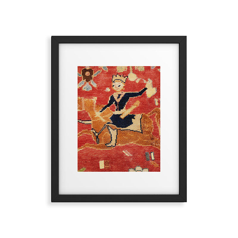 17th Century Isfahan Persian Animal Rug Print Framed Art Print Gallery Image 4