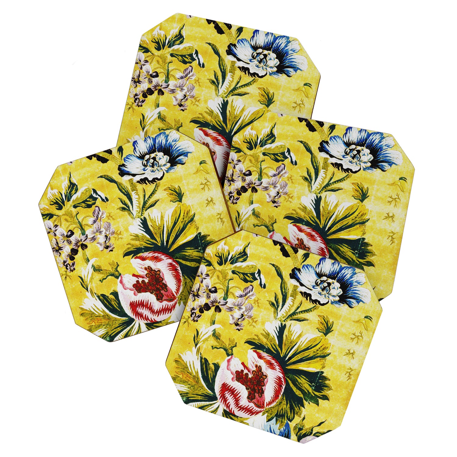 18th Century English Floral Print Coaster Gallery Image 1