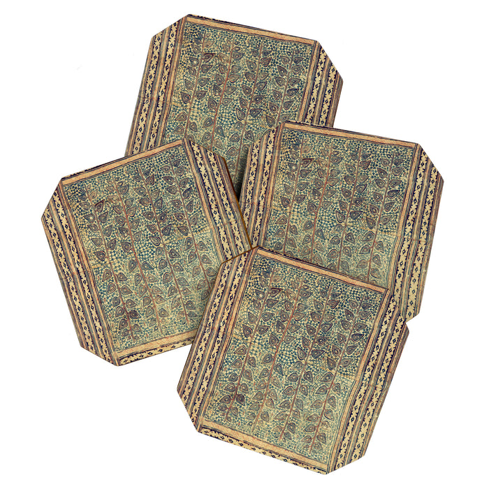 18th Century Indian Tree Textile Digital Art Painting  Coaster Gallery Image 1