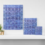 18th Century Isfahan Persian Rug Pattern in Blue Canvas Print Gallery Image 3