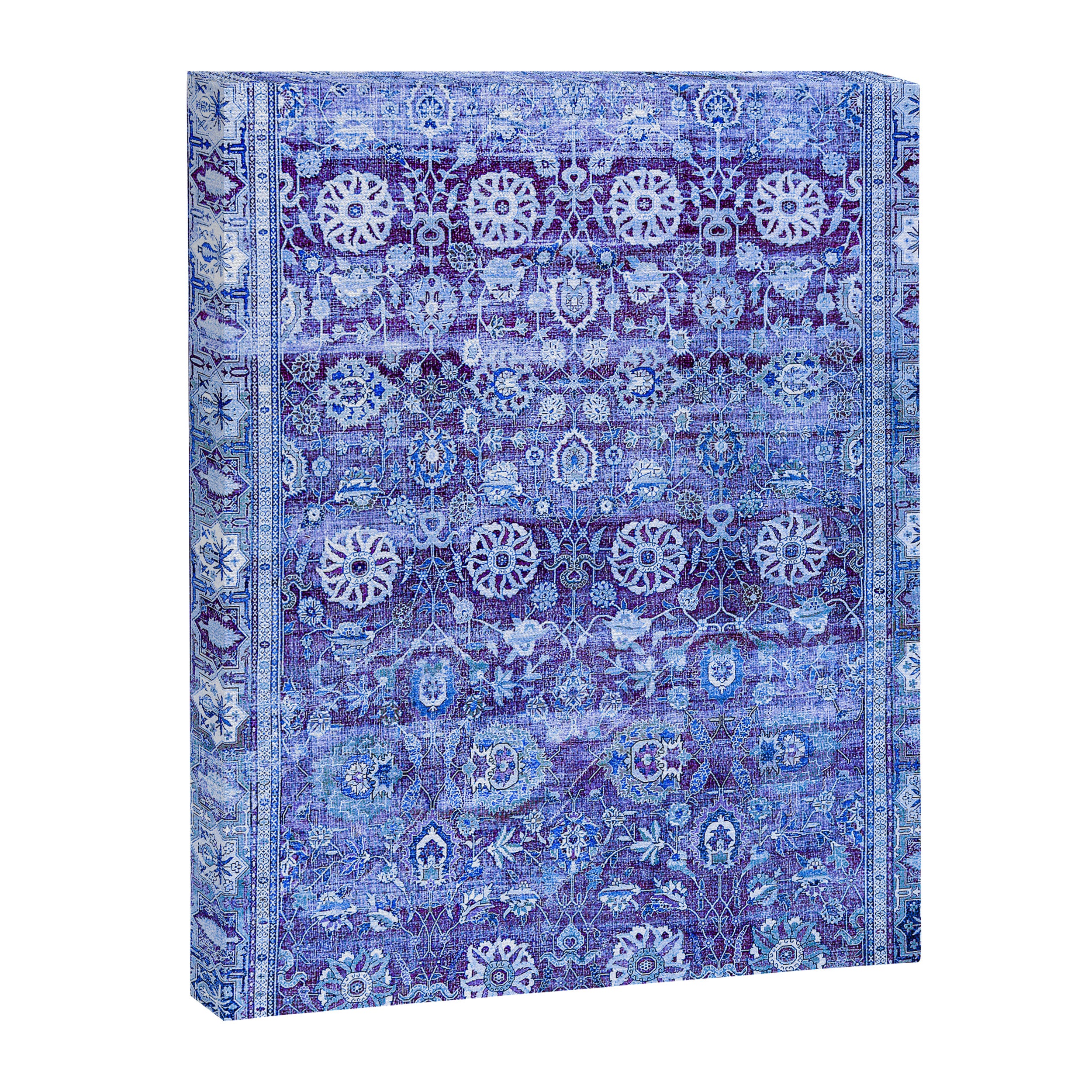 18th Century Isfahan Persian Rug Pattern in Blue Canvas Print Gallery Image 3
