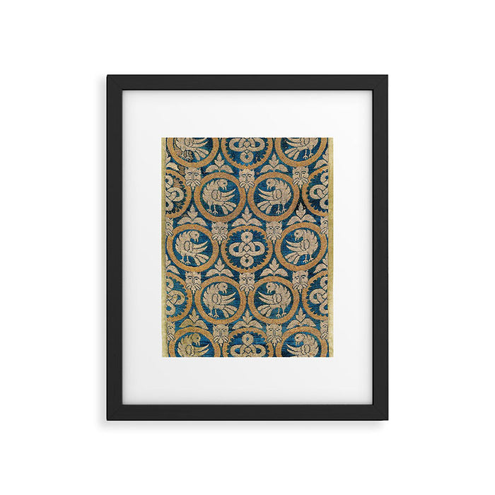 18th Century Spanish Textile Print Framed Art Print Gallery Image 1