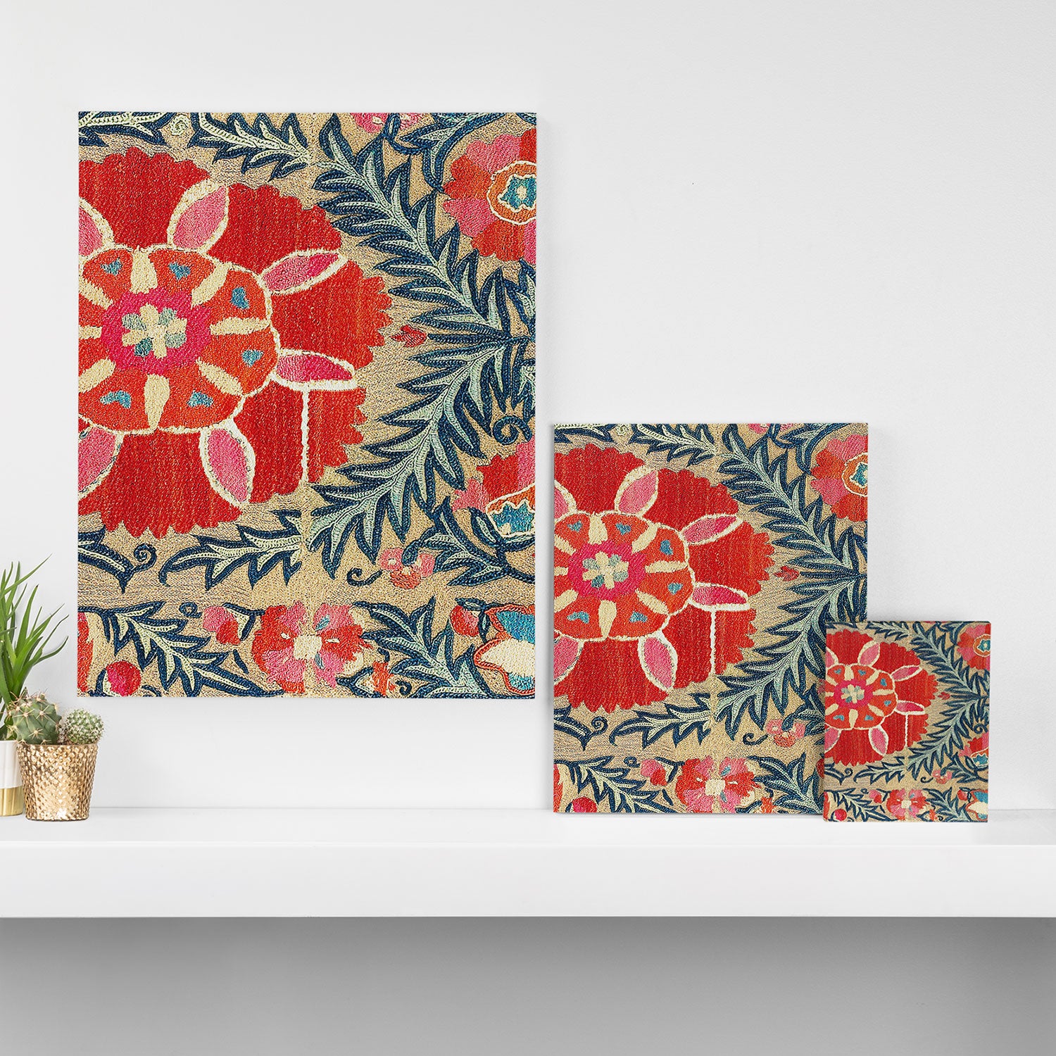 18th Century Suzani Fragment Print Canvas Print Gallery Image 3