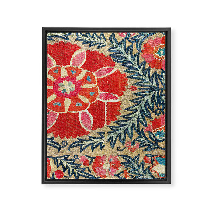 18th Century Suzani Fragment Print Framed Canvas Print Gallery Image 1