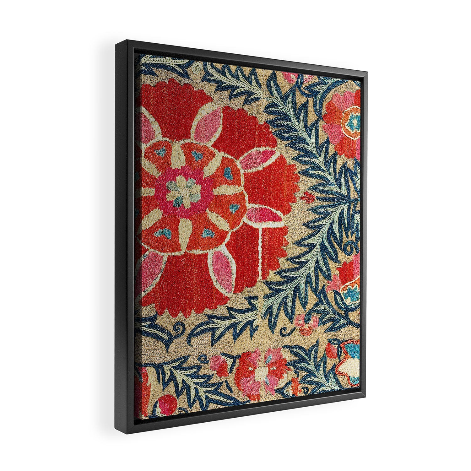 18th Century Suzani Fragment Print Framed Canvas Print Gallery Image 2