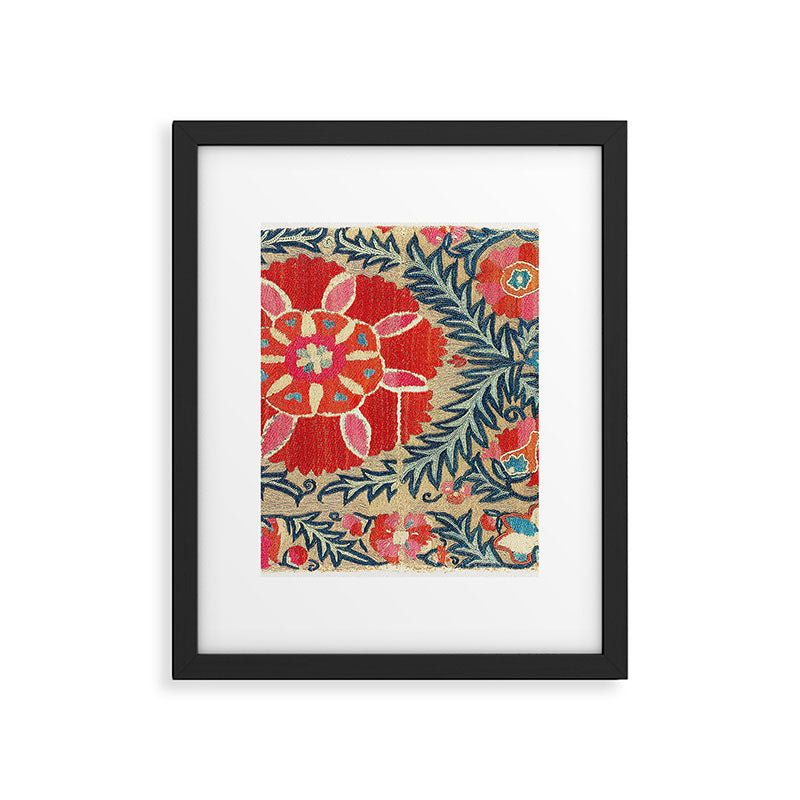 18th Century Suzani Fragment Print Framed Art Print Gallery Image 4