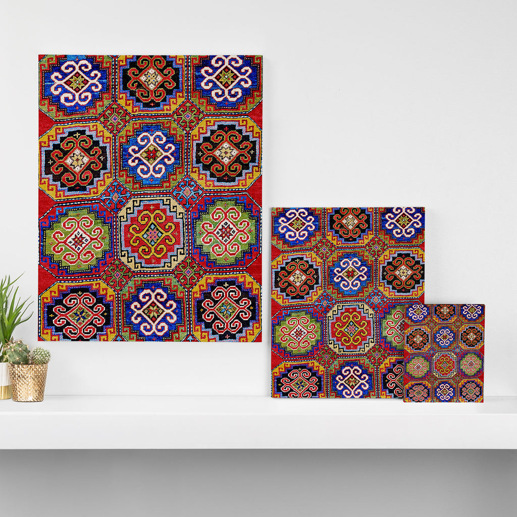19th Century Armenian Kazak dated 1896 Canvas Print Gallery Image 3