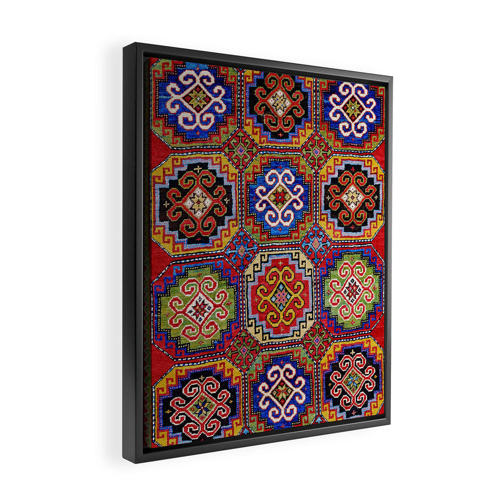 19th Century Armenian Kazak dated 1896 Framed Canvas Print Gallery Image 2