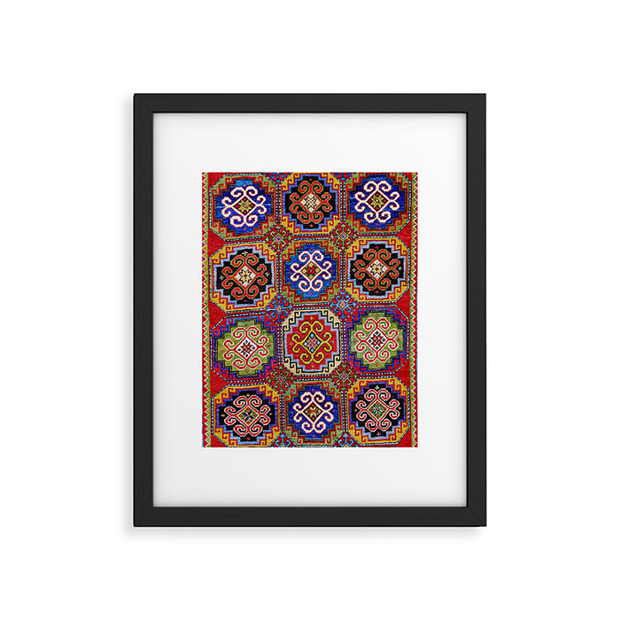 19th Century Armenian Kazak dated 1896 Framed Art Print Gallery Image 1