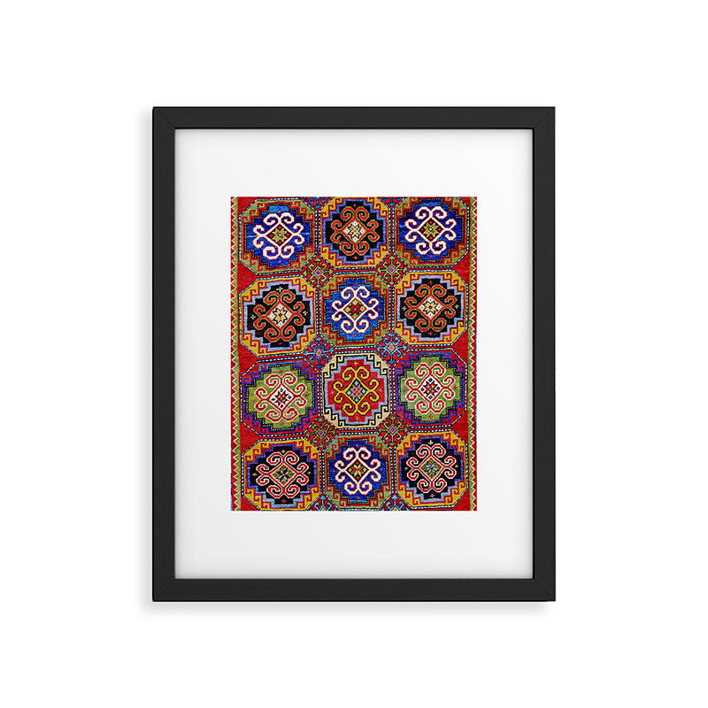 19th Century Armenian Kazak dated 1896 Framed Art Print Gallery Image 4
