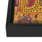 19th Century Uzbekistan Suzani with Gold Background  Framed Canvas Print Gallery Image 3