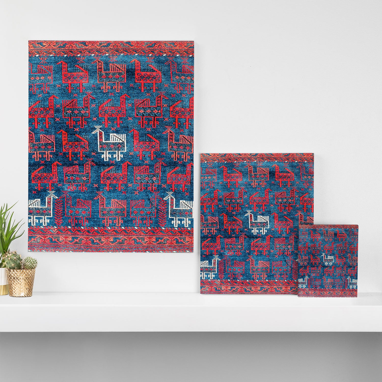25 Peacocks Baluch Khorasan Persian Bag Face Print Canvas Print Gallery Image 3