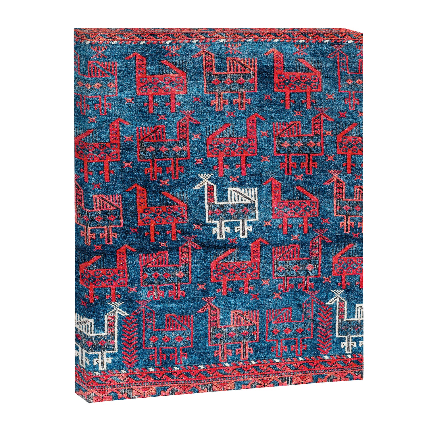 25 Peacocks Baluch Khorasan Persian Bag Face Print Canvas Print Gallery Image 3