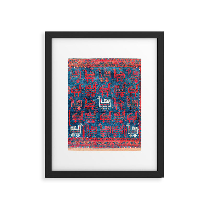 25 Peacocks Baluch Khorasan Persian Bag Face Print Framed Art Print Gallery Image 6