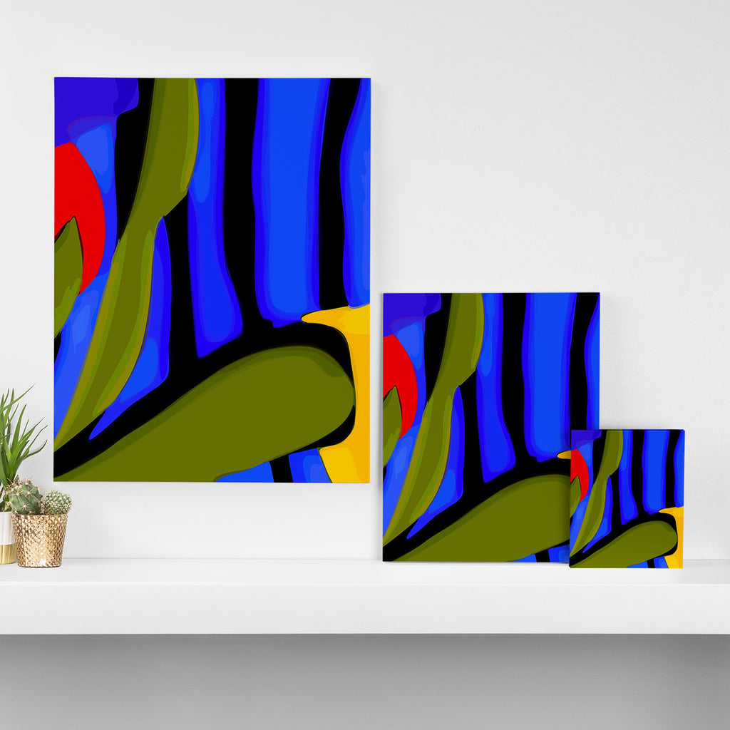 Abstract Art Red Blue Green Yellow Canvas Print Gallery Image 3