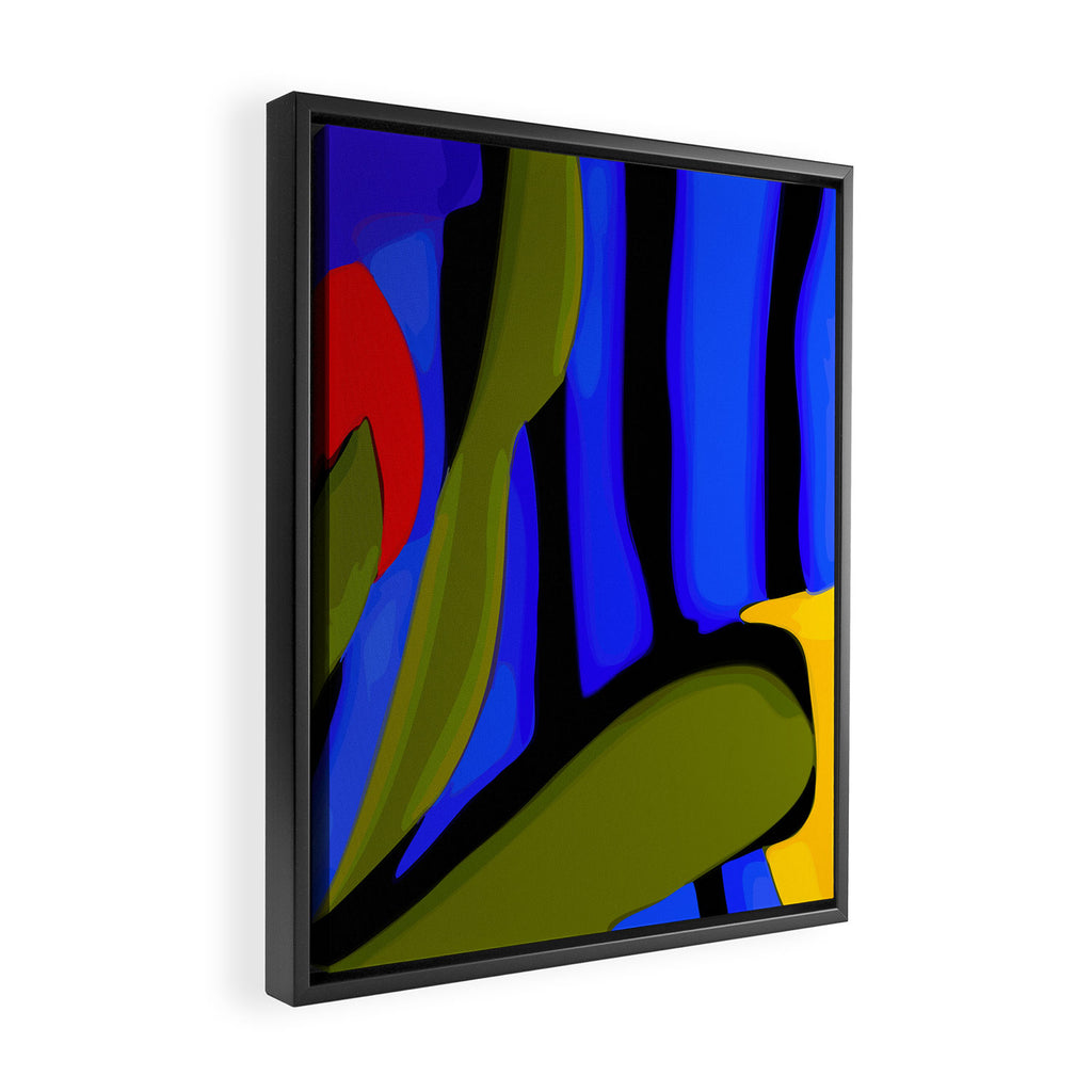 Abstract Art Red Blue Green Yellow Framed Canvas Print Gallery Image 2
