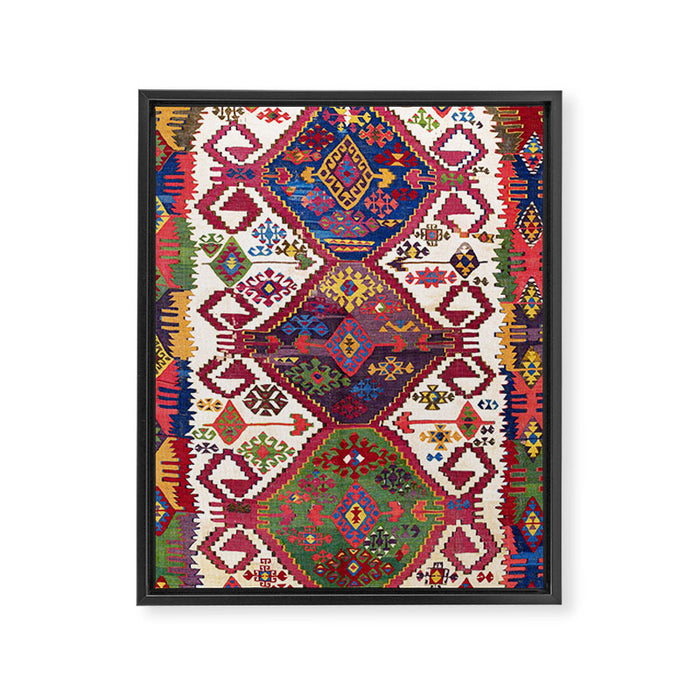 Adana Kilim South East Anatolia Antique Tribal Rug Print Framed Canvas Print Gallery Image 1