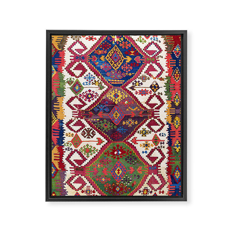 Adana Kilim South East Anatolia Antique Tribal Rug Print Framed Canvas Print Gallery Image 3