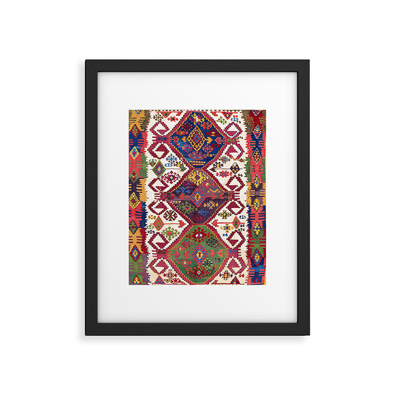Adana Kilim South East Anatolia Antique Tribal Rug Print Framed Art Print Gallery Image 5