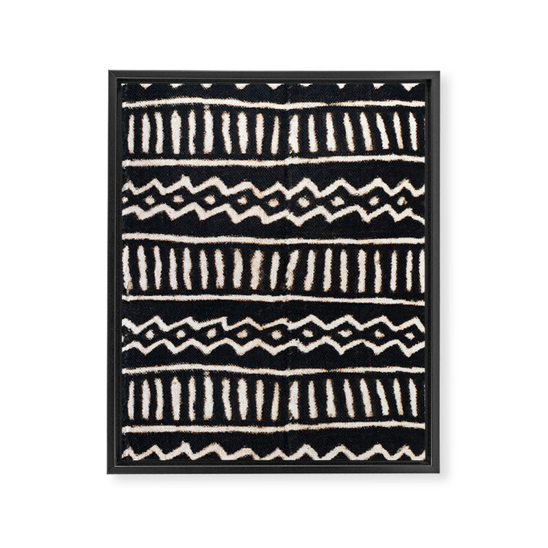 African Vintage Mali Mud Cloth Print Framed Canvas Print Gallery Image 3