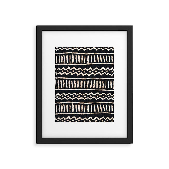 African Vintage Mali Mud Cloth Print Framed Art Print Gallery Image 1