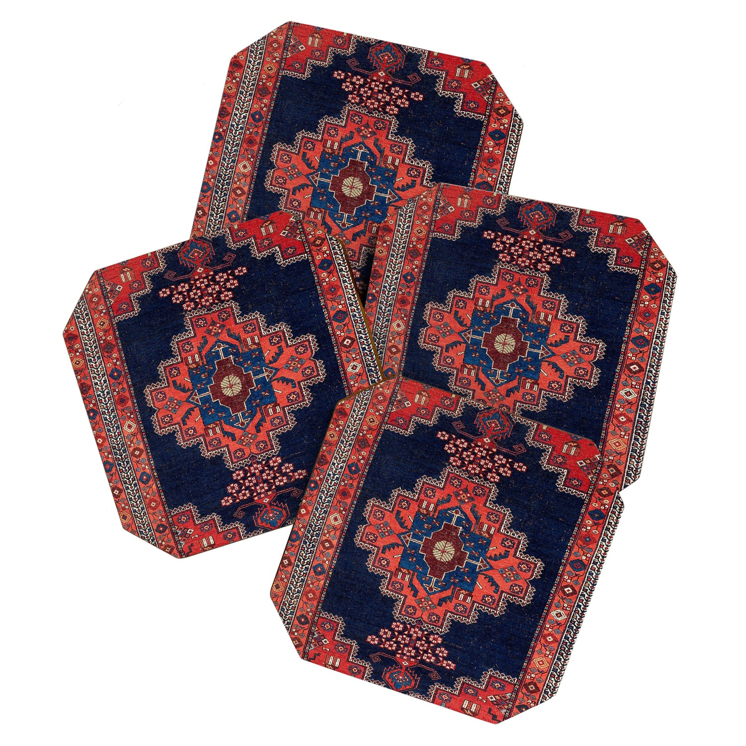Afshar Kerman South Persian Rug Print Coaster Gallery Image 1