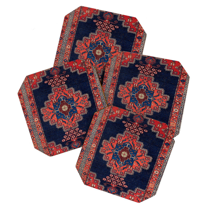 Afshar Kerman South Persian Rug Print Coaster Gallery Image 1