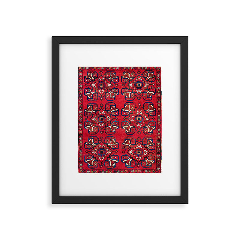 Afshar  Kerman South Persian Rug Framed Art Print Gallery Image 4