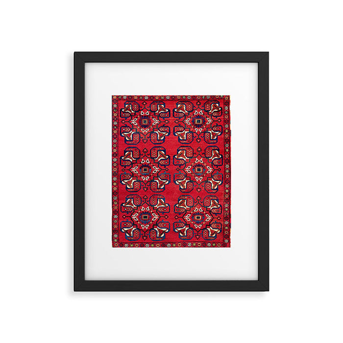 Afshar  Kerman South Persian Rug Framed Art Print Gallery Image 1