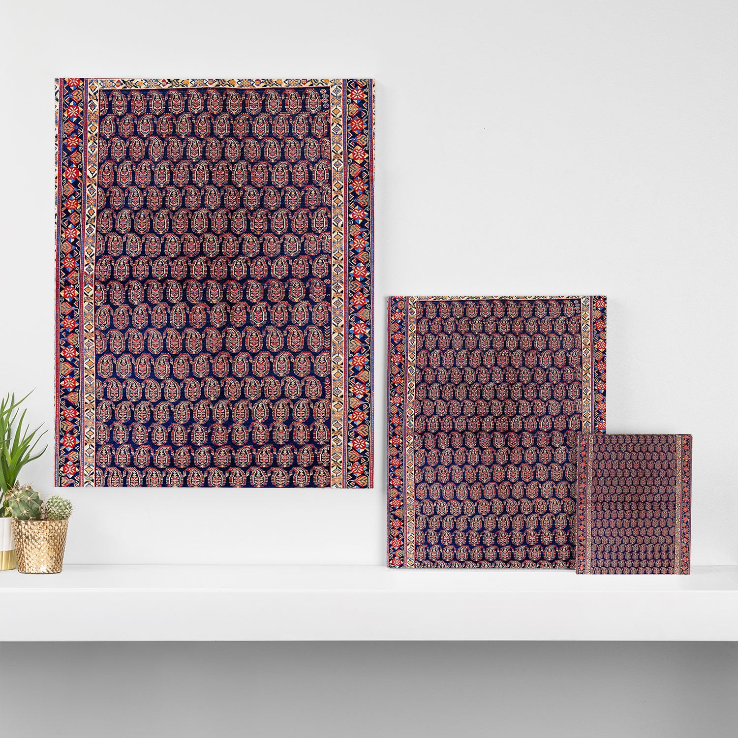 Afshar Persian Kerman  Antique Rug Print Canvas Print Gallery Image 3