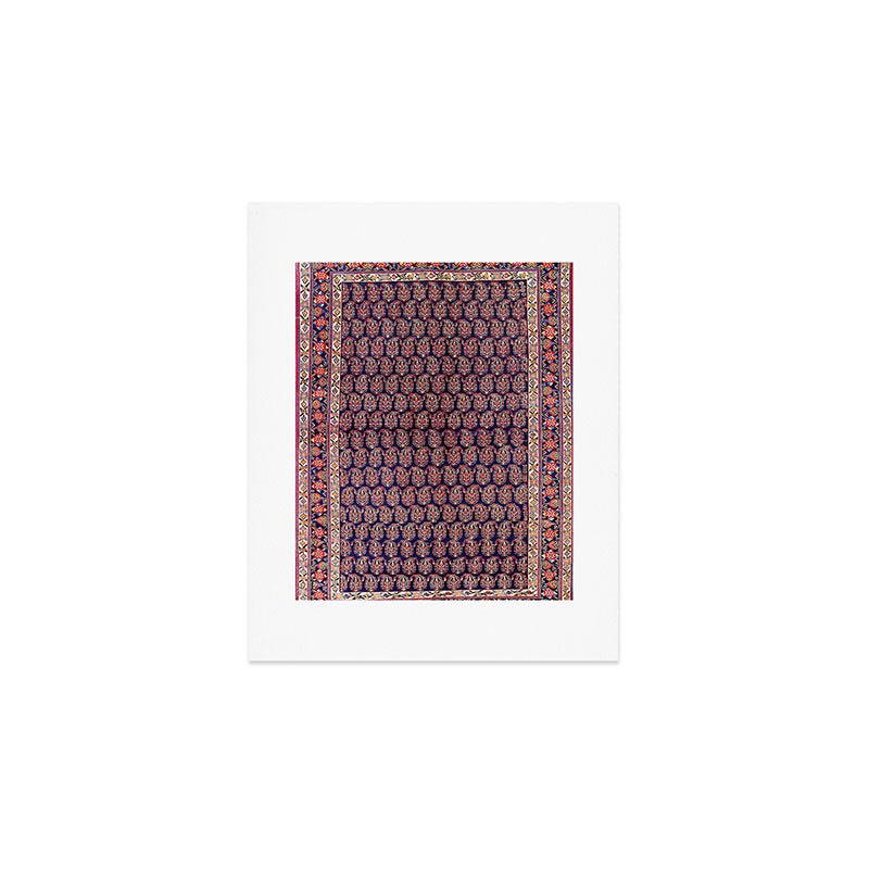 Afshar Persian Kerman  Antique Rug Print Art Print Gallery Image 1