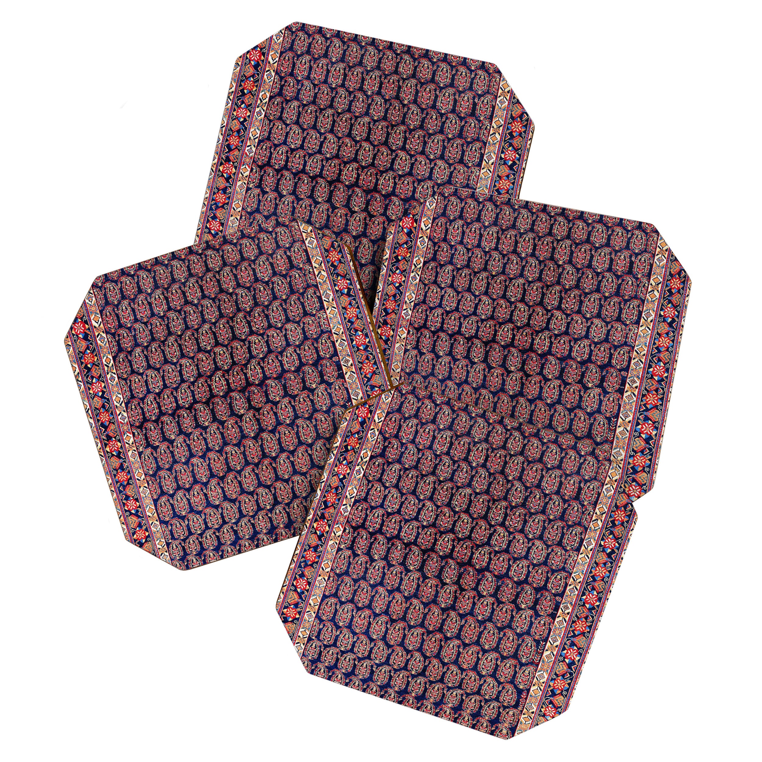 Afshar Persian Kerman  Antique Rug Print Coaster Gallery Image 1