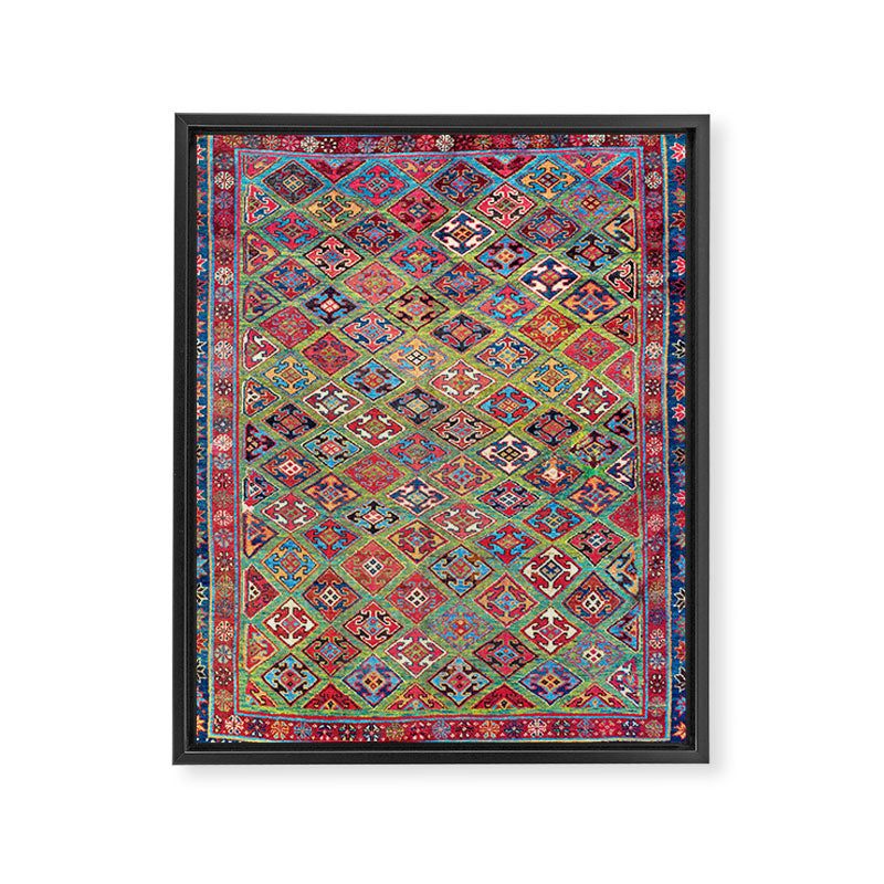 Afshar Varamin North Persian Rug Framed Canvas Print Gallery Image 3