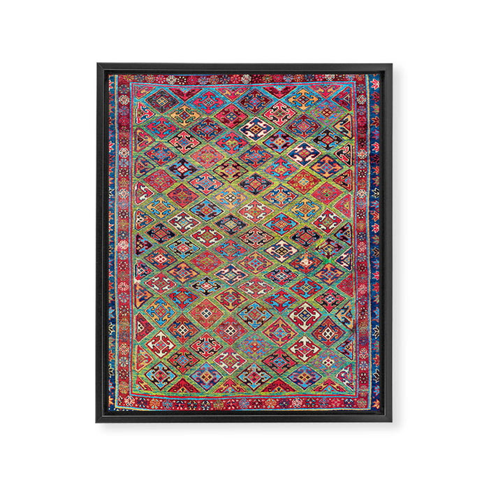 Afshar Varamin North Persian Rug Framed Canvas Print Gallery Image 1
