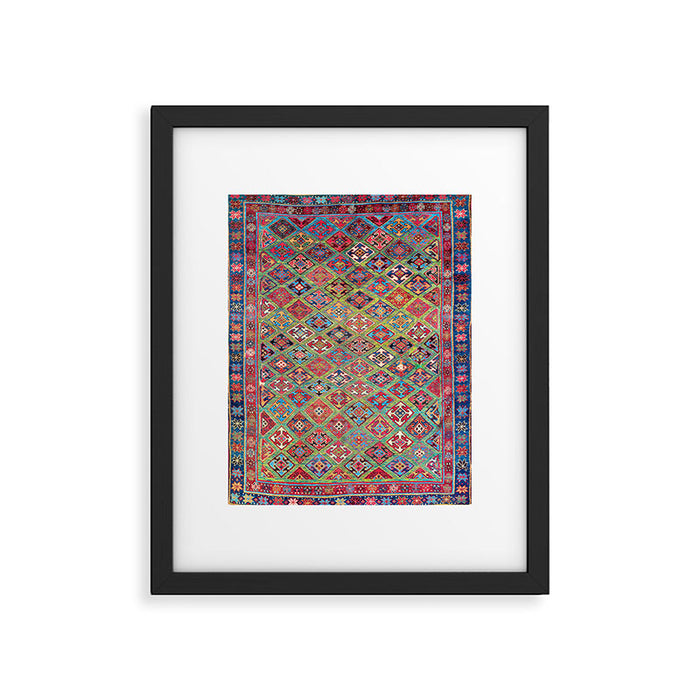 Afshar Varamin North Persian Rug Framed Art Print Gallery Image 1