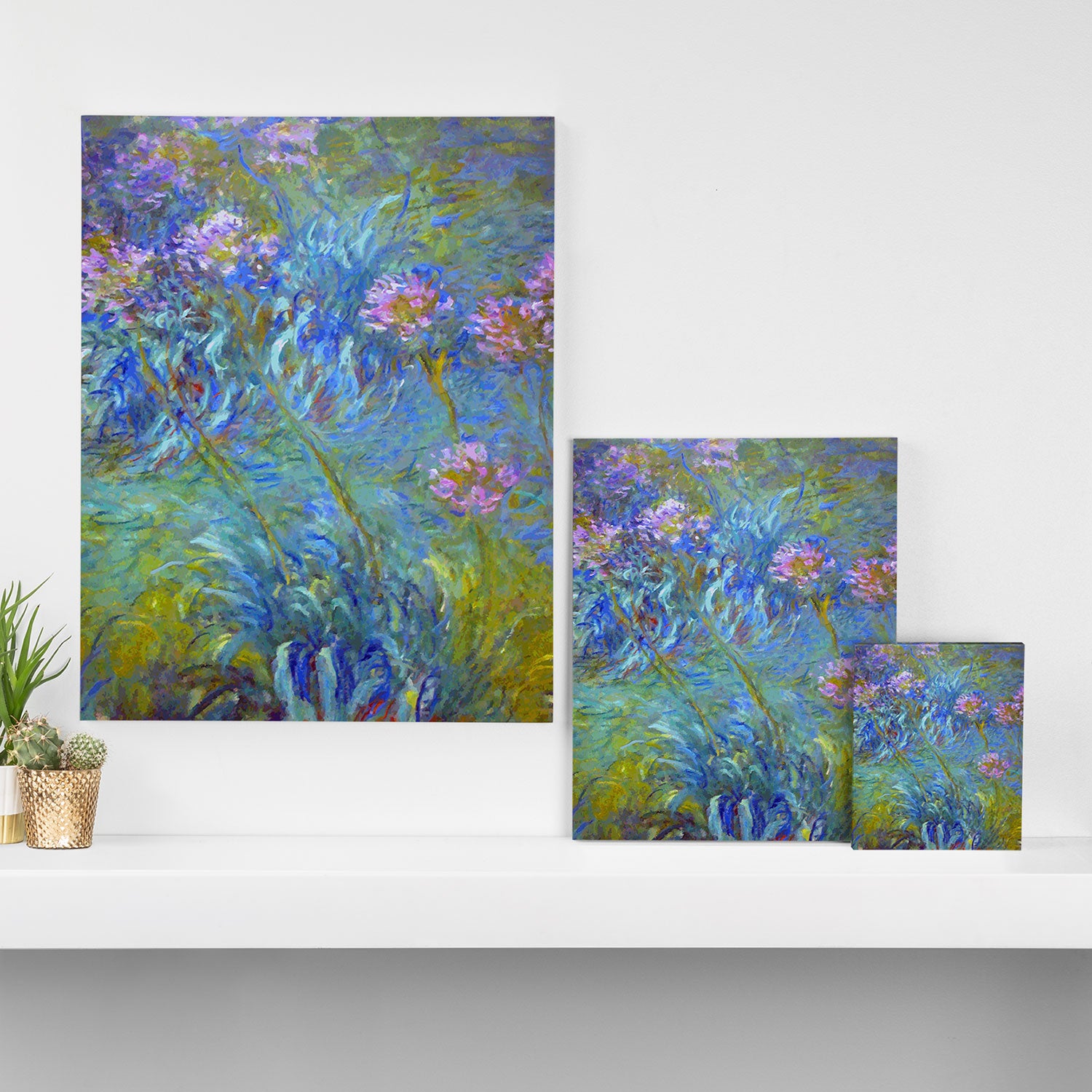 Agapanthus Claude Monet Floral Art Canvas Print Gallery Image 3