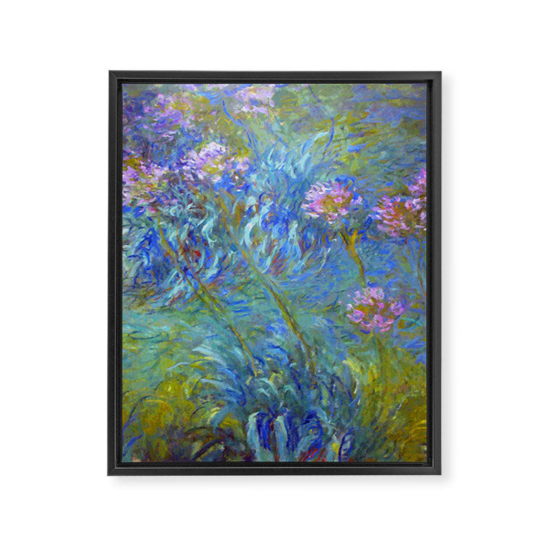 Agapanthus Claude Monet Floral Art Framed Canvas Print Gallery Image 3