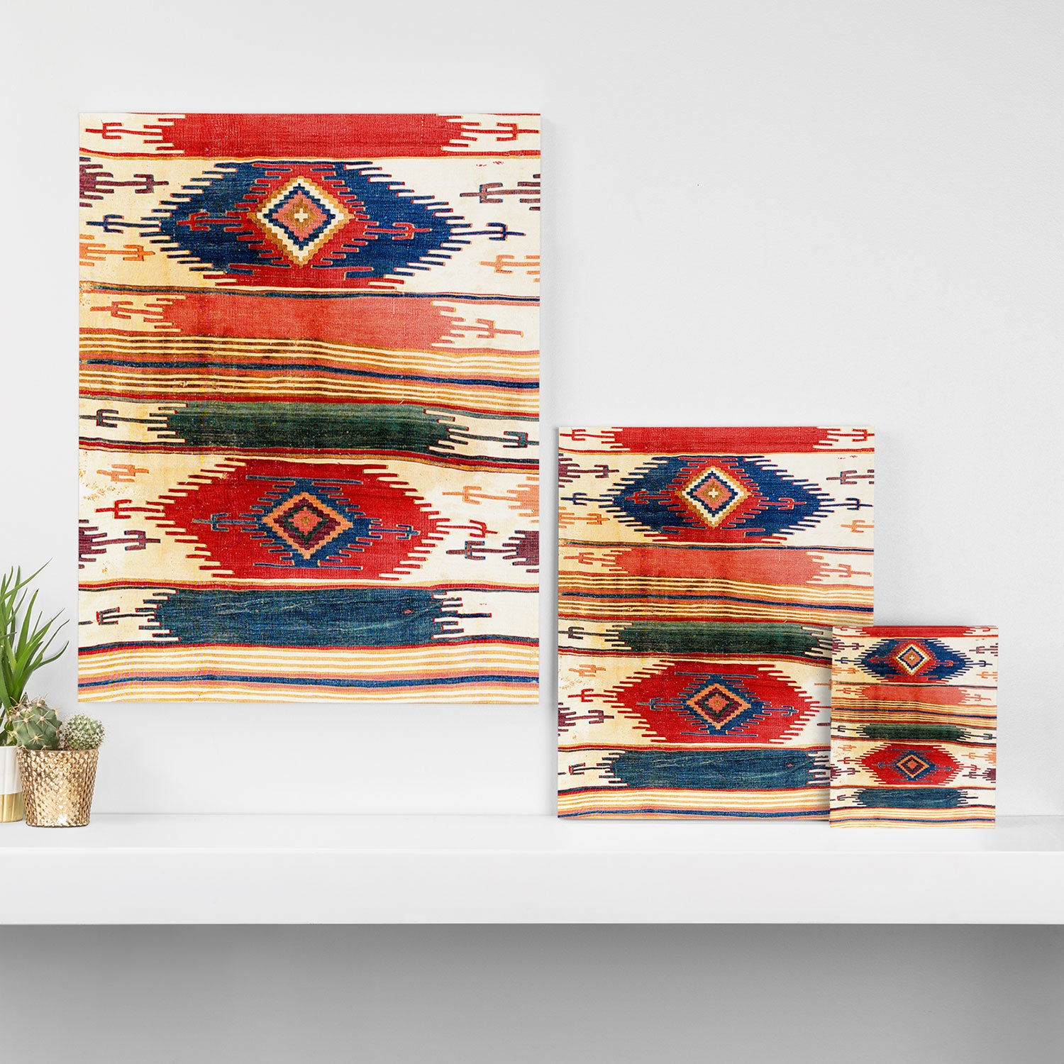Aksaray Antique Cappadocian Turkish Kilim Print Canvas Print Gallery Image 3