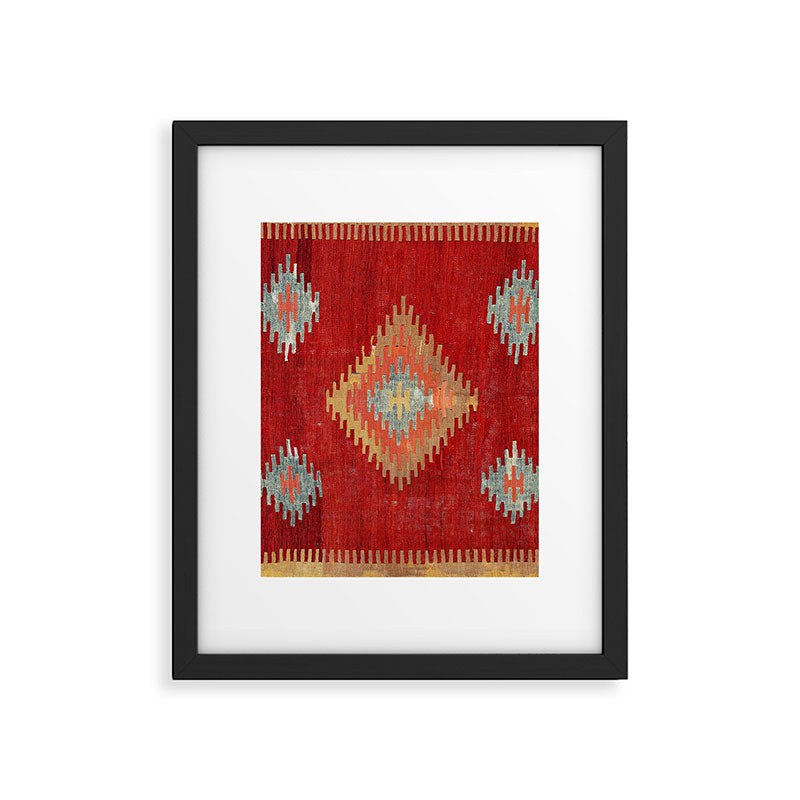 Çal  Antique Turkish Kilim Print Framed Art Print Gallery Image 4